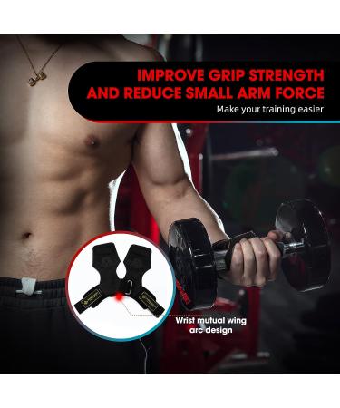 MANUEKLEAR Leather Weightlifting Wrist Straps - Black | Cushioned Wrist Loop for Deadlifts, Powerlifting, Heavy Shrugs | Men/Women - Buy Online on GoSupps.com