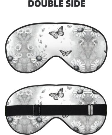Buy Butterfly Daisy Print Unisex Sleep Eye Mask | Soft Comfort Eye Shade for Travel Yoga & Shift Work - International Shipping Available - Buy Online on GoSupps.com