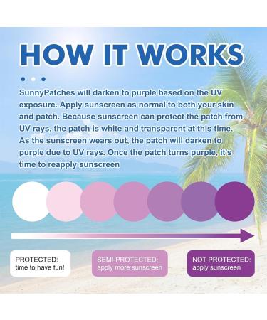 24 Pcs UV Stickers for Sunscreen Waterproof UV Detection Sun Cream Stickers to Reapply for Adults Waterproof Patches Changes Color When Time To Reapply - Buy Online on GoSupps.com