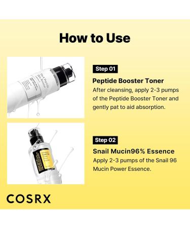 COSRX Snail Mucin 96% Peptide Booster Set - Amazon Exclusive - Korean Skin Care Gift Sets Skin Care Sets for Women Advanced Snail Mucin Serum Face Serum Snail 96% Peptide Set - Buy Online on GoSupps.com