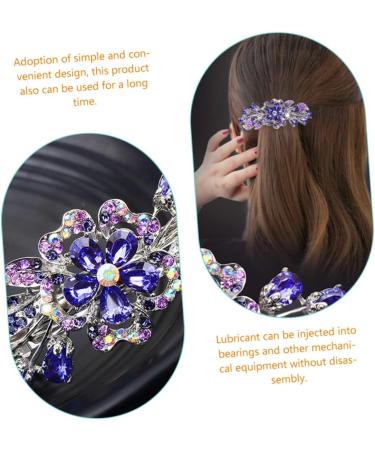 FRCOLOR Hairpin Rhinestone Clip Hair Barrettes for Women Purple Hair Barrettes Flower Crystal Hair Clips Diamond Hair Accessories Ponytail Clip Holders Rhinestones Alloy Crystal Back Miss - Buy Online on GoSupps.com