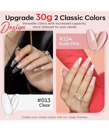 Modelones 16 Colors Poly Nail Gel Kit with Lamp | Clear Nude Pink Brown & Red | Complete Nail Extension Art Solution - Buy Online on GoSupps.com