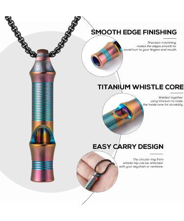 TISUR Titanium Emergency Whistle - Safety Whistles Necklace - 120db Loud Survival Whistle for Hiking, Camping, Pets - Purple Texture - Buy Online on GoSupps.com