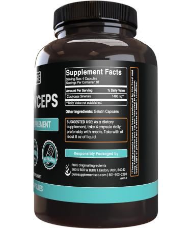 Pure Cordyceps Extract - 365 Capsules | Original Ingredients, No Fillers - Buy Online on GoSupps.com