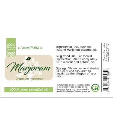 GreenHealth Marjoram Essential Oil 4 fl oz (118 ml) Glass Bottle w/Cap 100% Pure - Buy Online on GoSupps.com