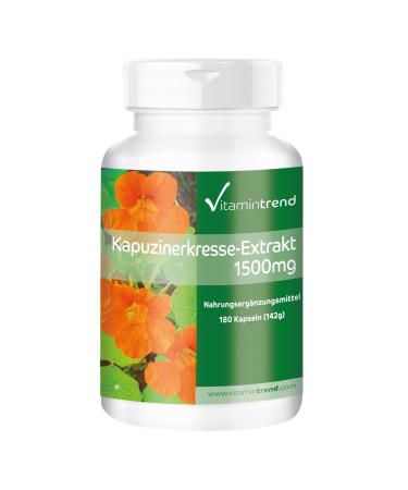 Nasturtium extract 1500mg! 3-MONTH SUPPLY! 180 capsules - vegan - 10x concentrated | Vitamintrend