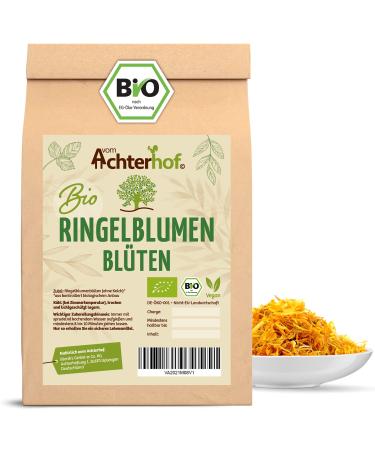 Organic marigold blossoms | 250g | without calyx | Marigold tea from Achterhof tea herbs 250 g (1 pack) - Buy Online on GoSupps.com