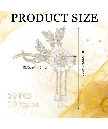 NICENEEDED Sparkle Rhinestone Butterfly Flower Hair Clips Glitter Pearl Long Tassels Hair Barrettes Dazzlingly Diamond Hairpin Hair Accessories for Women and Girls - Buy Online on GoSupps.com