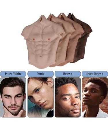YIQI Silicone Muscle Chest Vest - Large-X-Large Ivory White | Realistic Male Abdominal Muscle Simulation Skin - Buy Online on GoSupps.com