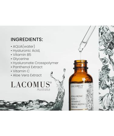 Hyaluronic Acid + Vitamin C Serum - Organic & Cruelty-Free Moisturizer for Youthful Skin | LACOMUS Australia - Buy Online on GoSupps.com