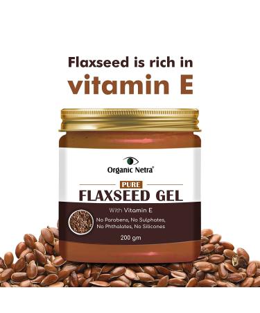 Organic Netra Pure Flaxseed Gel with Vitamin E | Nourish & Strengthen Hair & Skin | Anti-Aging & Safe for All Skin Types - 7.05 Oz - Buy Online on GoSupps.com