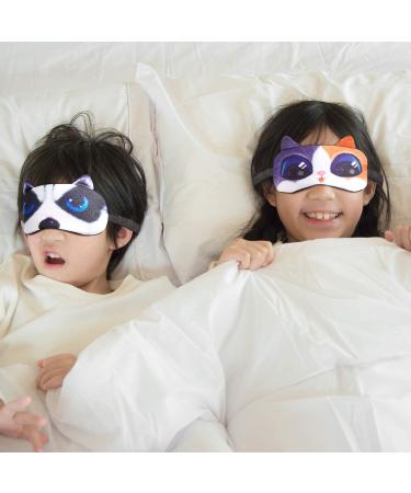 10-Piece Cute Animal Sleep Mask Set | Soft Blindfold Eye Cover for Men and Women | Adjustable Strap | Cat and Dog Design - Buy Online on GoSupps.com