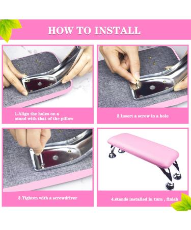 Microfiber Leather Nail Arm Rest Cushion - Hand Rest for Acrylic Nails and Toenails - Manicure Stand Pillow for Nail Art - Pink - Buy Online on GoSupps.com