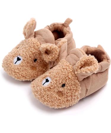 Exemaba Baby Winter Warm Shoes - Anti Slip Fleece Booties for Girls Boys (9-12 Months, Coffee) - Buy Online on GoSupps.com