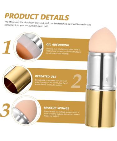 DOITOOL Volcanic Stone Oil-absorbing Ball Skincare Tools for Face Oil Absorption Stick Roller Aluminum Alloy medium Golden - Buy Online on GoSupps.com