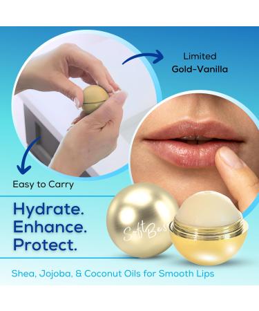 SoftBeso Vegan Lip Balm - Gold-Vanilla Flavor | Hydrating & Nourishing | Clean Ingredients for Beautiful Soft Lips | Premium Lip Care Products - Buy Online on GoSupps.com