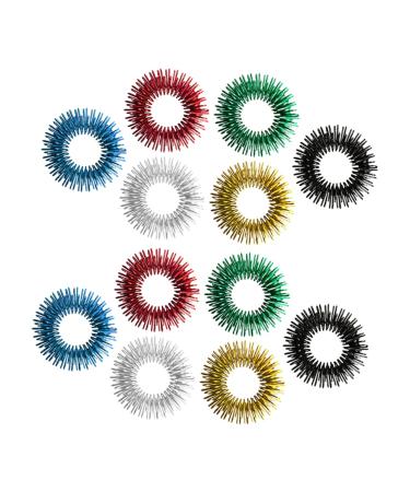 12th spiky sensor finger ring toy toy vibrating ring children rings finger massage ring spiky finger rings massage rings for the fingers acupressure ring spring mini 2.8*2.8cm as shown