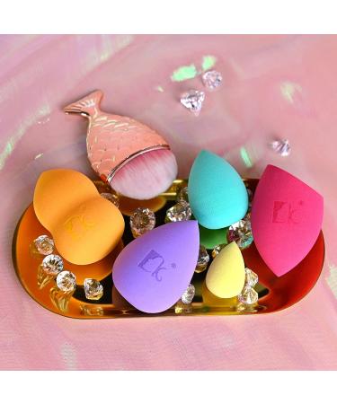 Dolovemk Makeup Sponge Mixer Set - 5 PCs Latex-Free Beauty Eggs & Mermaid Foundation Brush for Smooth Application - Buy Online on GoSupps.com