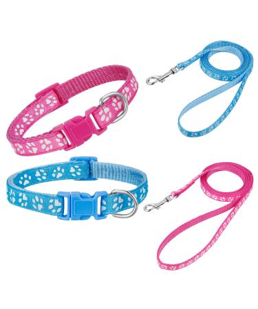 Tonyg-P 2 pieces of puppy neck straps with a leash set dog collar and leash adjustable dog collar soft nylon pet collar for puppies Small medium dogs - Buy Online on GoSupps.com