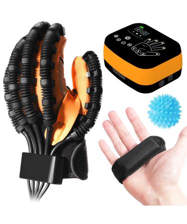 EMFOCU Rehabilitation Robot Gloves for Stroke Hemiplegia Patients Finger&Hand Recovery Equipment Rehab Hand Exerciser Aids Robotic Glove Left Hand-S-Orange