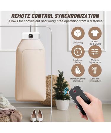 Clothes Dryer Portable Clothes Dryer Electric Clothes Dryer Portable Clothes Drying Rack Portable Dryer For Laundry For Rv Travel Apartment Electric Clothing Dryer With Dryer Bag Wireless Remote - Buy Online on GoSupps.com