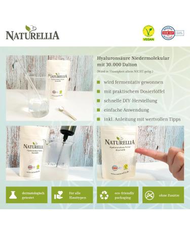 Pure Naturellia Hyaluronic Acid Powder 10g - Vegan Low Molecular Weight for DIY Facial Serum - Made in Germany - Buy Online on GoSupps.com