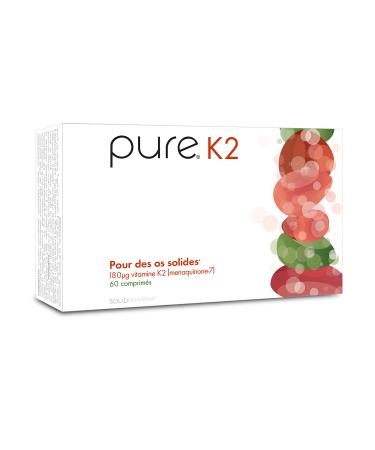 Pure K2 – 60 High Dosed Tablets, Vegan Tablets, For Strong Bones, Contributes to Normal Blood Coagulation