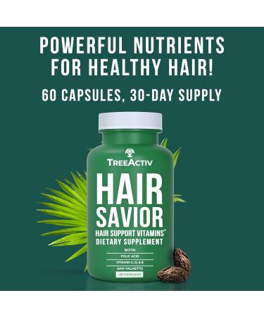 Buy TreeActiv Hair Savior Hair Growth Vitamins with Biotin & Collagen for Faster Growth | 60 Capsules for Men & Women - Buy Online on GoSupps.com