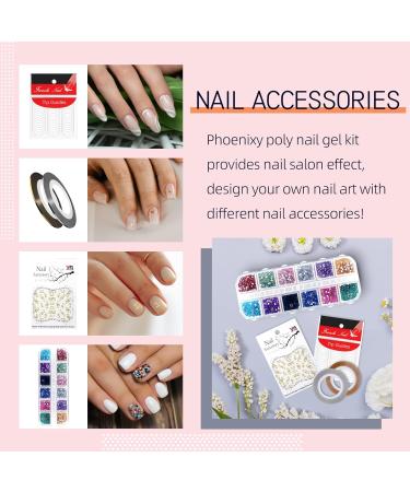 Phoenixy Poly Nail Gel Kit - 7 Colors | Nail Extension Gel Set with UV LED Lamp | Manicure Starter Gift for Women - Buy Online on GoSupps.com
