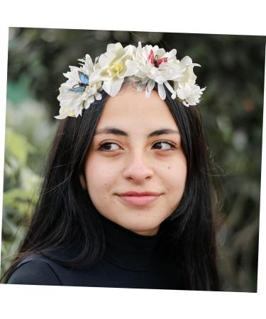MERRYHAPY Butterfly Wreath Headband Fairy Crown Flower Girl Crown Floral Headband Flower Crowns for Women Fairy Accessories for Women Hawaiian Flower Crown Fairy Headpiece Headband for Women - Buy Online on GoSupps.com