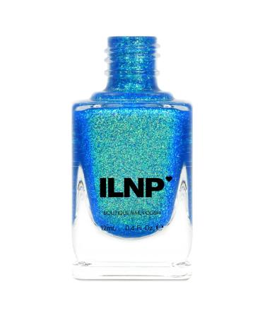ILNP Blue Lagoon - Shimmering Teal Holographic Jelly Nail Polish Blue 0.4 Fl Oz (Pack of 1)