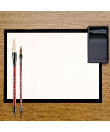 Eaasty 110 Pcs Chinese Calligraphy Paper Brush Set - Xuan Rice Paper, Japanese Calligraphy Practice Writing Paper - 100 Sheets, 10 Brushes with Roll Up Holder - Buy Online on GoSupps.com