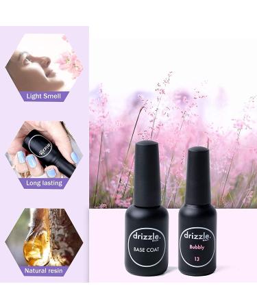 Drizzle Beauty Gel Nail Polish Kit with UV LED Light Lamp - 6 Colors Starter Set + 3 Top/Base Coat Gels & Manicure Tools - 50 Pack Remover Pads - Buy Online on GoSupps.com