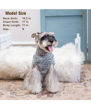BEAUTYZOO Small Dog Sweater - Turtleneck Cable Knit Winter Coat for Small Medium Dogs (Retro Grey, M) - Buy Online on GoSupps.com