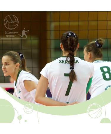 24 Piece Black Volleyball Hair Scrunchies Set - Silk Satin Elastic Hair Ties for Players Teams - Perfect Sports Gift for Girls & Women - Buy Online on GoSupps.com