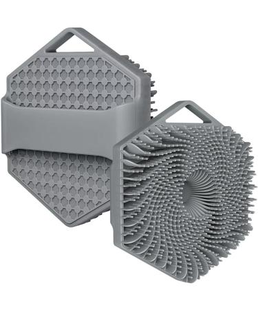Ruwshuuk Shampoo Brush - Hexagon Scalp Massager for Hair Growth | Silicone Shower Hair Brush for Men & Women - Gray - Buy Online on GoSupps.com
