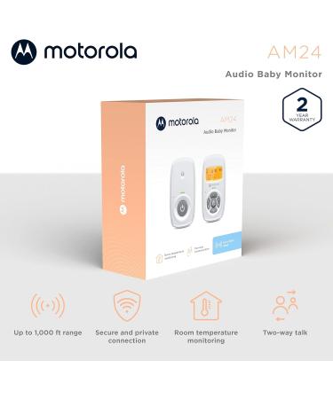 Motorola Nursery AM24 Audio Baby Monitor with Room Temperature Display, High Sensitivity Microphone, Two-Way Talk - White | Single MBP24 - Buy Online on GoSupps.com