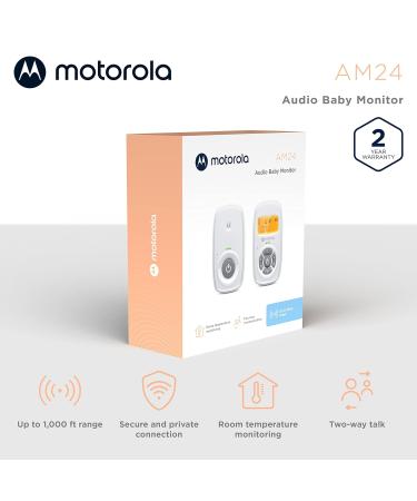 Buy Motorola Nursery AM24 BabyPhone - Digital Audio Monitor with DECT Technology Room Temperature Display & Two-Way Communication - White - Buy Online on GoSupps.com