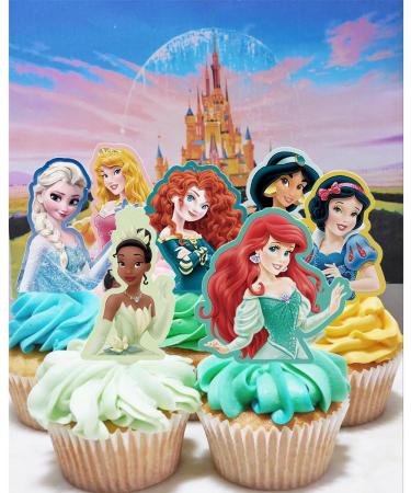 Princess Cupcake Toppers Birthday Cake Decorations Party Supplies Decor 60 counts - Buy Online on GoSupps.com