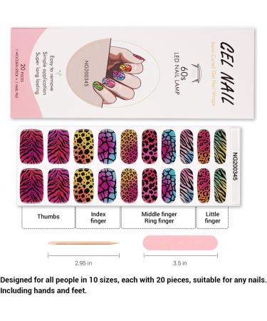 Foyute Semi Cured Gel Nail Strips 20 Pcs Soft Self-Adhesive Gel Nail Polish Wraps Sticker for Salon-Quality Manicure Set Long Lasting Easy to Apply & Remove Nail File & Wooden Stick (Shiny Star) - Buy Online on GoSupps.com