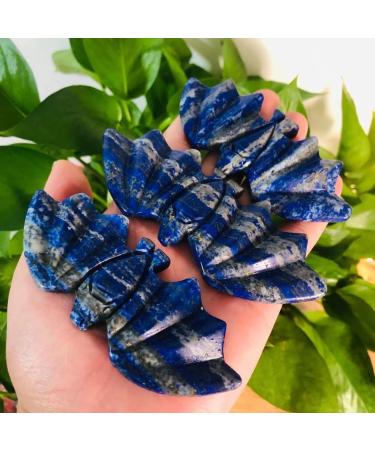 1PC Natural Blue Lapis Lazuli Quartz Stone Carvings Bat Crystal Animal Sculpture for Reiki Natural Luster
