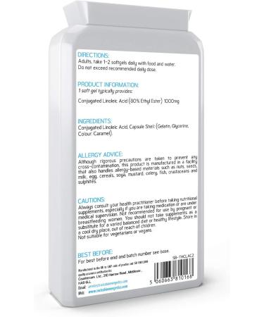 1000mg CLA Softgels 90 ct - Natural Safflower Oil, 80% Active Isomer - UK Made, Non-GMO - Buy Online on GoSupps.com