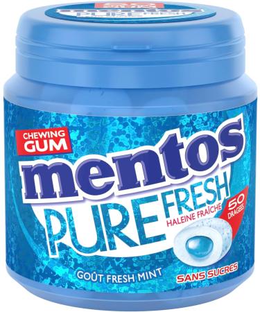 MENTOS GUM Chewing Gum Mentos Pure Fresh Mint Fragrance Sugar-free Chewing Gum Long Lasting Fresh Breath Box of 50 Sugars 100 g - Buy Online on GoSupps.com