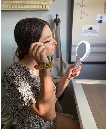 FASCINATE Handheld Mirror 10x Magnifying Makeup Mirror with Handle | Two Sided, Portable & Rechargeable | 10X/1X Magnification | Swivel Handle - Ideal for Women - Buy Online on GoSupps.com
