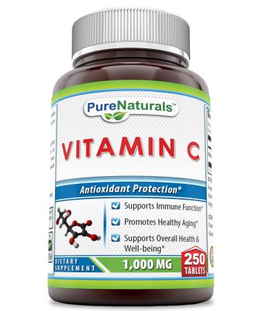 Pure Naturals Vitamin C 1000 mg 250 Tablets -Supports Immune Function* -Supports Overall Health & Well-Being* -Promotes Healthy Aging* - Buy Online on GoSupps.com