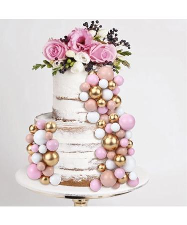 68PCS Mini Balloon Cake Topper Set for Wedding & Baby Shower Decor - Coffee/Pink/Gold/White - Buy Online on GoSupps.com