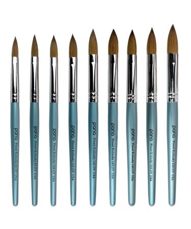 PANA Pure Kolinsky Hair Acrylic Nail Brush - Size 8 Teal Wood Handle - Buy Online on GoSupps.com
