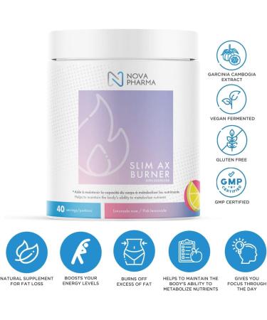 Nova Pharma Pre Workout Powder - Garcinia Cambogia - L Carnitine Supplement - Chromium Supplement - 40 Servings (Lemonade Rose) - Buy Online on GoSupps.com