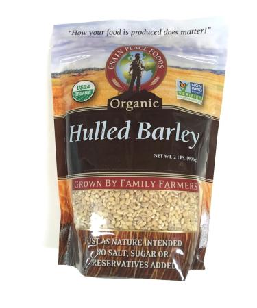 Grain Place Foods Non-GMO Organic Hulled Barley 2lb Bag 2 Pound (Pack of 1)