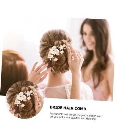 IMIKEYA 1pc White Bridal Comb Bride Hair Comb Rhinestone Headpiece Bride Headpiece Pearl Clips for Hair U- Shaped Flower Hair Clips Flower Hair Accessories Women's Wedding Alloy Ceramics - Buy Online on GoSupps.com